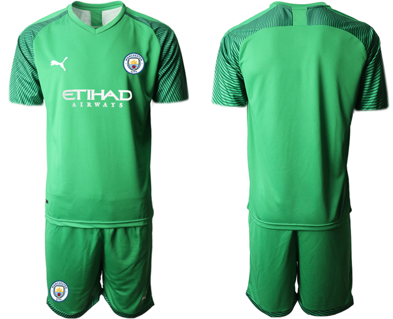 Men 2020-2021 club Manchester City goalkeeper green blank Soccer Jerseys1->manchester city jersey->Soccer Club Jersey